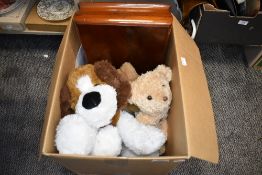 A box of cuddly toys.