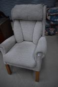 A modern wing armchair