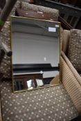 A modern gilt frame wall mirror, approx. 47 x 62cm