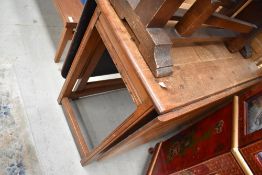 A traditional craftsman made gateleg dining table with exposed joints etc