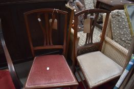 A pair of Edwardian bedroom chairs