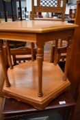 A modern/vintage hexagonal occasional coffee table, diameter approx. 46cm