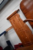 A pine bed headboard, approx 6ft