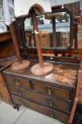 An early 20th Century oak dressing table