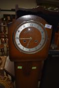 A mid 20th Century oak cased 'grandmother clock' having original movement present but been