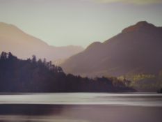 A photo print, after Mike Shepherd, Sunrise on Ullswater, 46 x 134cm