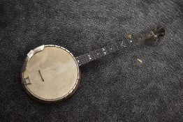 An early 20th Century five string banjo, 'The Windsor Popular Model 1', Castle Works, Birmingham,,