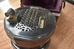 A Lachenal & Co concertina, inscribed `The Edeophone`, Lachenal & Co, London, ebony