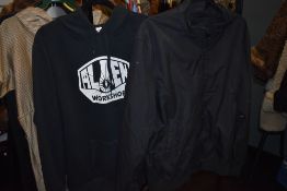 A selection of gents clothing including good quality shirts, jackets and trousers, various sizes,