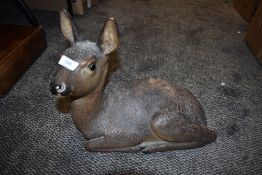 A ceramic decoy Fawn having real life glaze approx 46cm long