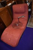 A modern Danish designer chaise longue, Bo concept, chrome frame and suede upholstery, with glass