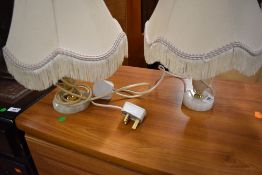 Two onyx table lamps