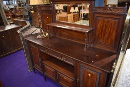 A late Victorian mahogany mirror back sideboard circa 1880, stamped Gillows, max dimensions