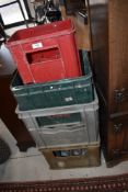 A collection of vintage pop crates