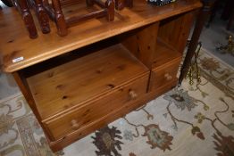 A modern pine TV cabinet, width approx. 100cm