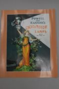 A poster print for Powell and Hanmers Motor and Cycle lamps
