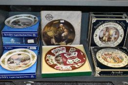 A selection of ceramic display plates by Aynsley and similar most having boxes