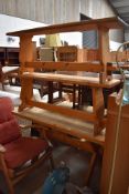 A pine kitchen table and two bench seats
