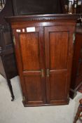 A 19th Century oak corner wall cupboard
