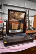 A Victorian dark stained toilet mirror