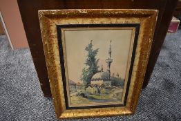 A WW1 framed Watercolour, Looking from the Royal Pavilion Hospital for Indian soldiers during WW1,