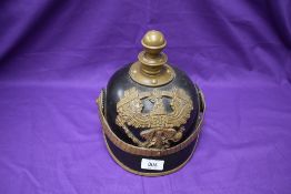 A reproduction WWI German officer's Pickelhaube Helmet, no liner present