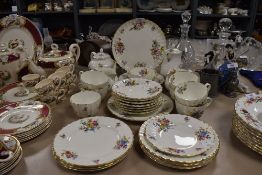 A part tea service by Royal Worcester in the Roanoke design on black back stamp good condition
