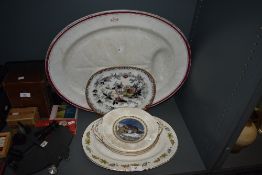 A selection of antique meat chargers and similar serving plates