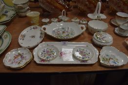 A selection of display ceramics including Royal Worcester and Aynsley
