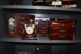 A selection of jewellery boxes.