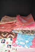 A selection of vintage fabrics, good quantities of each and in various colours, predominantly 60s.