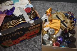A mixed lot of fabrics and accessories including sequins and beading, perfect for any sewing