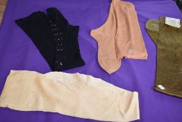 Four pairs of antique stockings including gold coloured Flew Eagle brand,and a wonder black lisle
