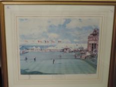 A print, after Arthur Weaver, 18th Green Royal and Ancient, signed and dated 1967, 50 x 60cm, plus