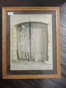 An acrylic painting, Beryl Moorby, Windmill, initialled, and attributed verso, 32 x 28cm, plus frame