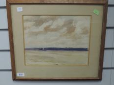 A watercolour, W Dodd, Baltic estuary scene, signed- twice, and dated 1945, 23 x 29cm, plus frame