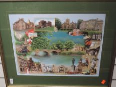 A Ltd Ed print, Kendal Market, signed and numbered 24 x 20cm, and Kendal, 35 x 46cm, plus frame