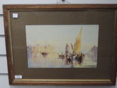 A watercolour, H Hughes Richardson, Venice, signed, 21 x 34cm, plus frame and glazed