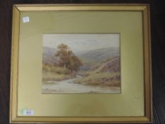 A watercolour, Alfred Powell, Welsh landscape, signed, 20 x 27cm, plus frame and glazed