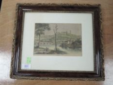 An engraving, Lancaster, 19th century, 13 x 19cm, plus frame and glazed