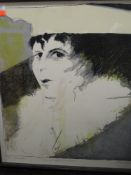 A print, lithograph, after Valerie Tarlton, Elle vous regarde froidement, numbered 3/7, signed and