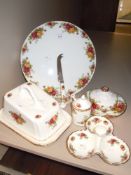 A selection of cheese ceramics by Royal Albert in the Old Country Roses