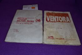 A Vauxhall Ventora 2 handbook issued 1971 and another for Vauxhall Victor issued 1967.