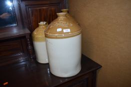 Three stoneware flagons, Liverpool, Oswestry and North East interest