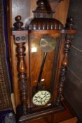 A 19th Century mahogany cased Vienna wall clock , includes plinth with Eagle finial