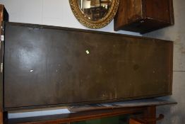 A vintage metal industrial cabinet, three internal shelves, height approx. 168cm, width 61cm,