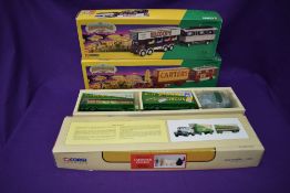 Three Corgi diecasts, Billy Smarts Circus Scammell Highwayman & Trailers 97897, Silcocks Leyland