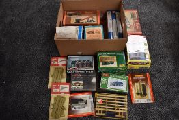 A box of 00 guge Accessories including Hornby R515 Operating Conveyor Set and R528 Operating