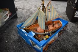 A 1990's Playmobile Naval Schooner Pirate Ship 3740, with box, not checked for completeness