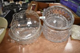 Four vintage glass fruit bowls.